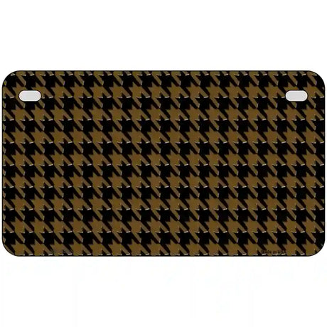 Brown Black Houndstooth Metal Novelty License Plate 7" x 4" (MP)