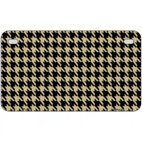 Gold Black Houndstooth Metal Novelty License Plate 7" x 4" (MP)