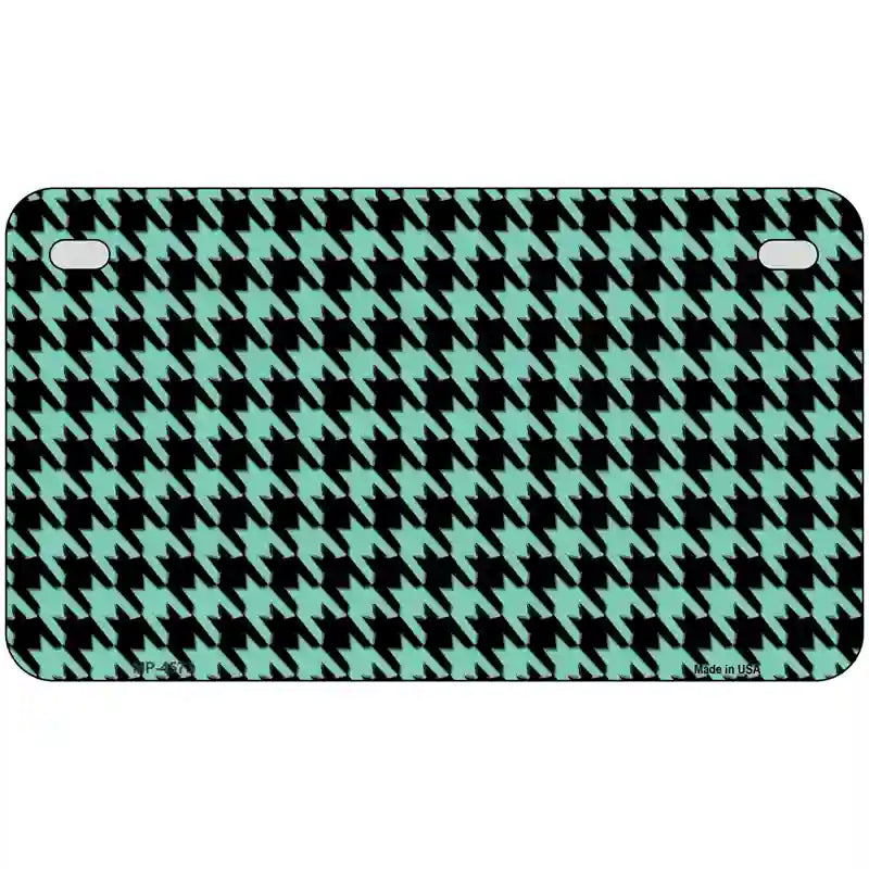 Mint Black Houndstooth Metal Novelty License Plate 7" x 4" (MP)