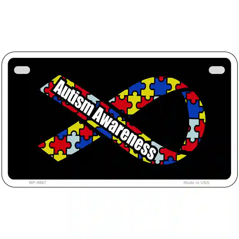 Autism Awareness Ribbon Metal Novelty License Plate 7" x 4" (MP)