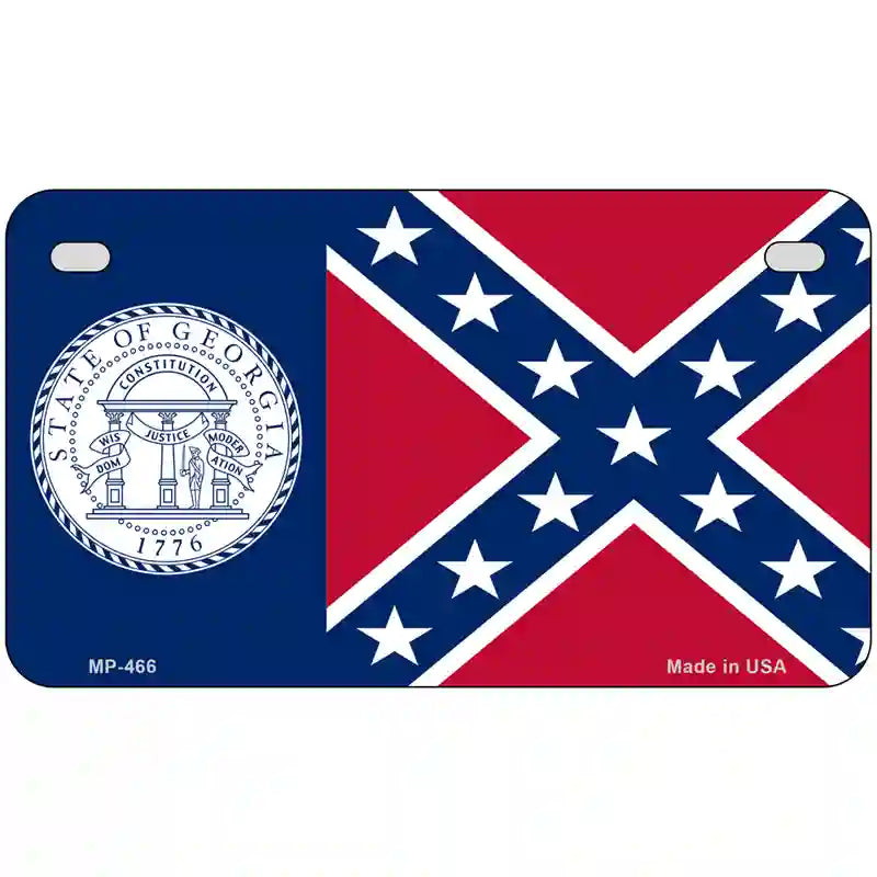 Old Georgia State Flag Metal Novelty License Plate 7" x 4" (MP)