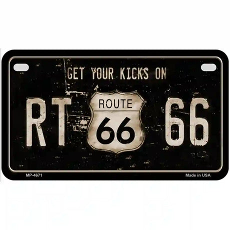 Route 66 Get Your Kicks Metal Novelty License Plate 7" x 4" (MP)