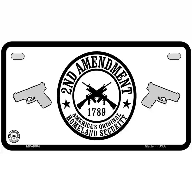 2nd Amendment Metal Novelty License Plate 7" x 4" (MP)