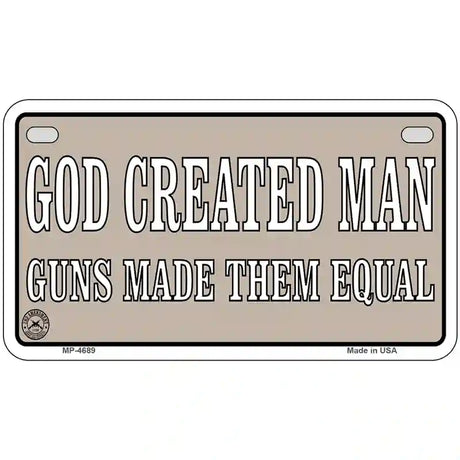 Guns Made Them Equal Metal Novelty License Plate 7" x 4" (MP)