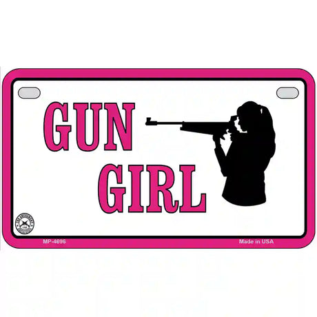 Gun Girl Metal Novelty License Plate 7" x 4" (MP)