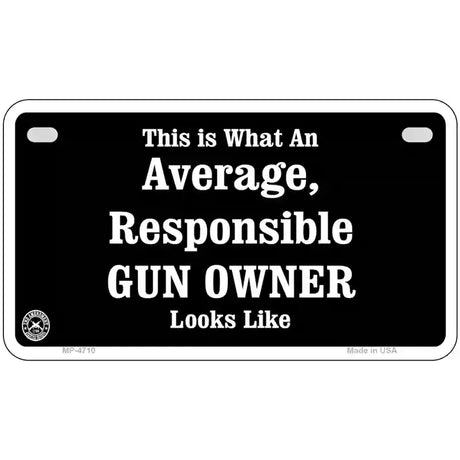 Average Gun Owner Metal Novelty License Plate 7" x 4" (MP)