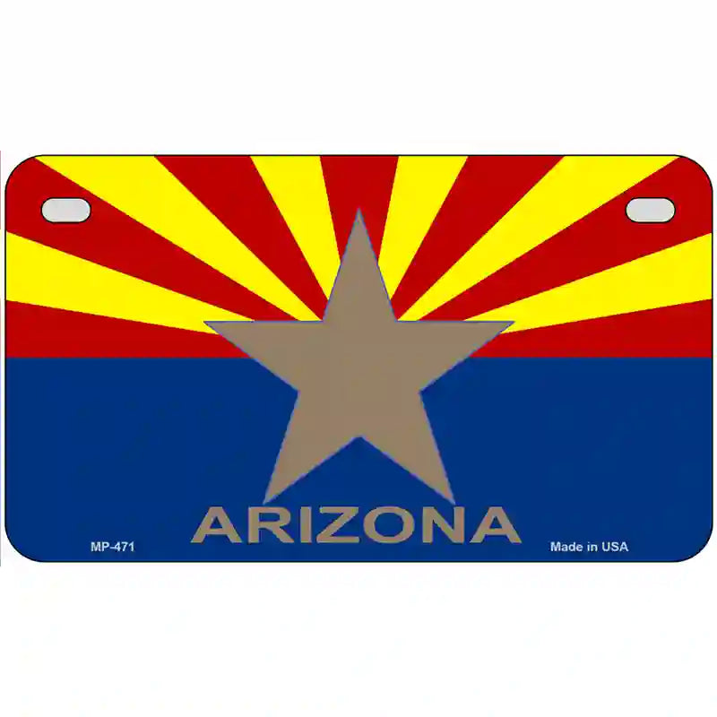 Arizona State Flag Metal Novelty License Plate 7" x 4" (MP)