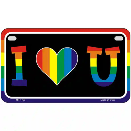 I Love U Metal Novelty License Plate 7" x 4" (MP)