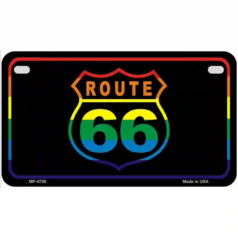 Route 66 Metal Novelty License Plate 7" x 4" (MP)