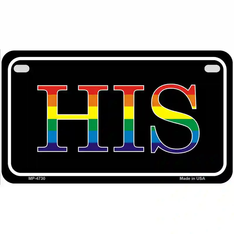 His Rainbow Metal Novelty License Plate 7" x 4" (MP)