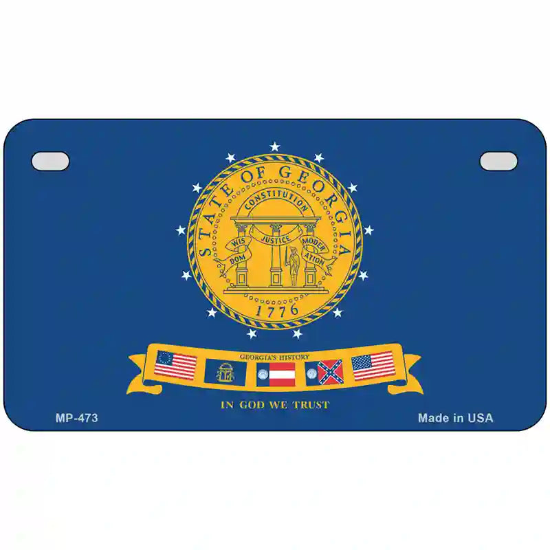 Georgia State Seal Metal Novelty License Plate 7" x 4" (MP)