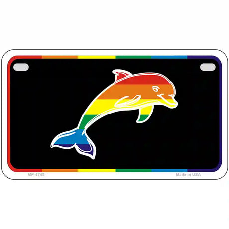 Dolphin Metal Novelty License Plate 7" x 4" (MP)