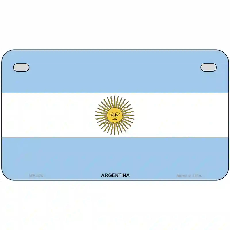 Argentina Flag Metal Novelty License Plate 7" x 4" (MP)