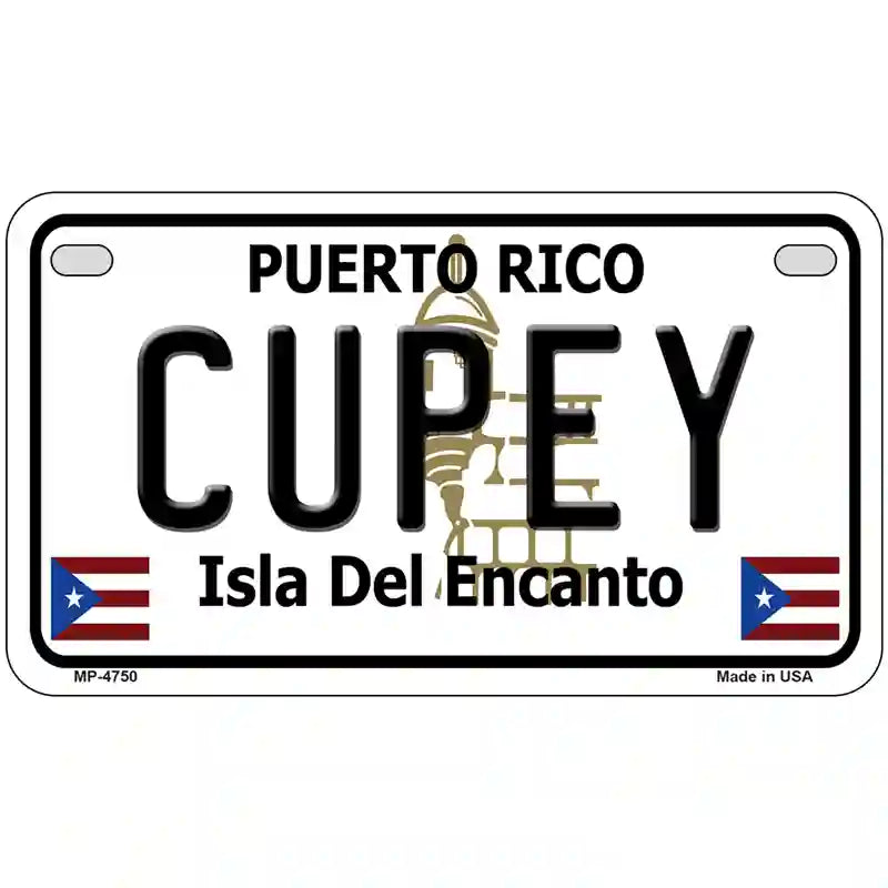 Cupey Puerto Rico Metal Novelty License Plate 7" x 4" (MP)