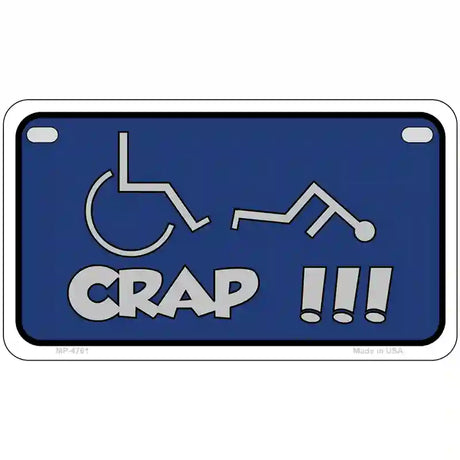 Handicap Crap Logo Metal Novelty License Plate 7" x 4" (MP)