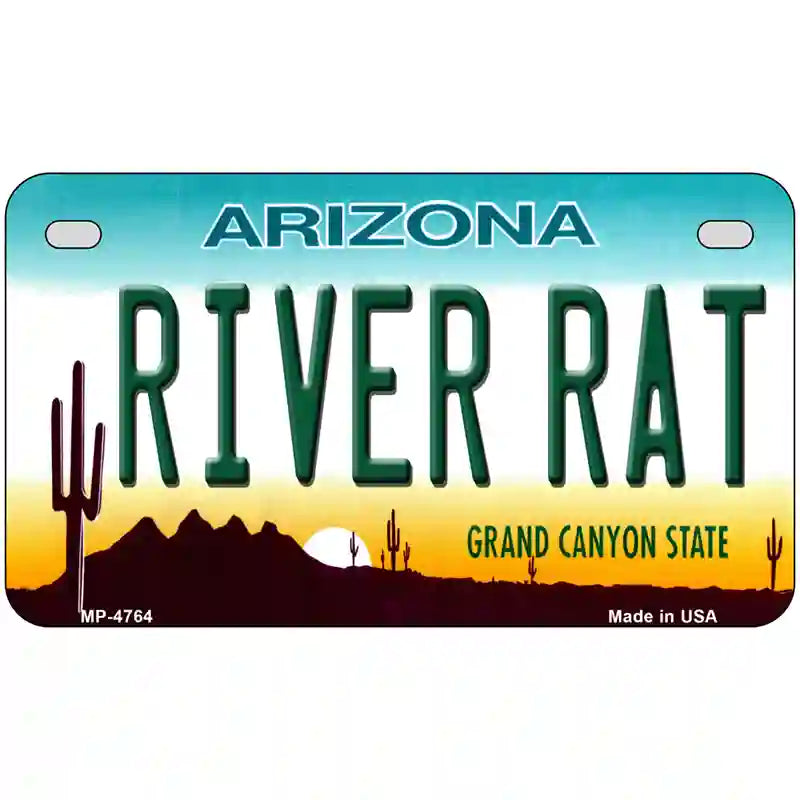 River Rat Arizona Novelty Metal License Plate 7" x 4" (MP)