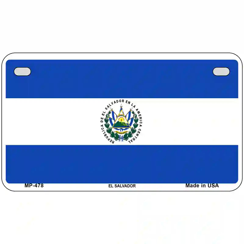 El Salvador Flag Metal Novelty License Plate 7" x 4" (MP)