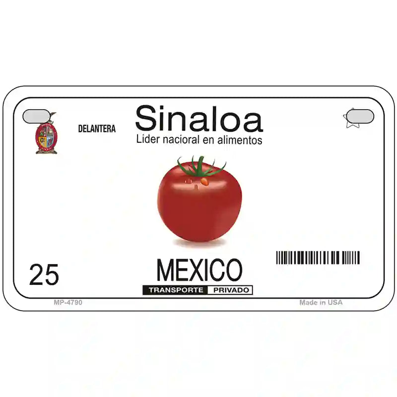 Sinaloa Mexico Novelty Metal License Plate 7" x 4" (MP)