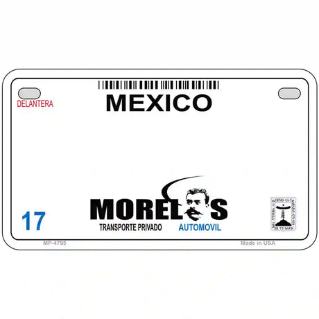 Morelos Mexico Novelty Metal License Plate 7" x 4" (MP)