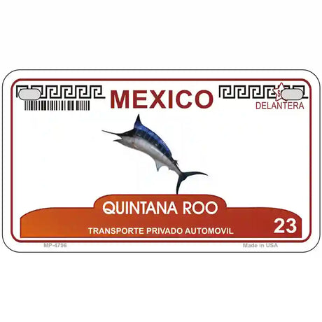 Quintana Roo Mexico Novelty Metal License Plate 7" x 4" (MP)