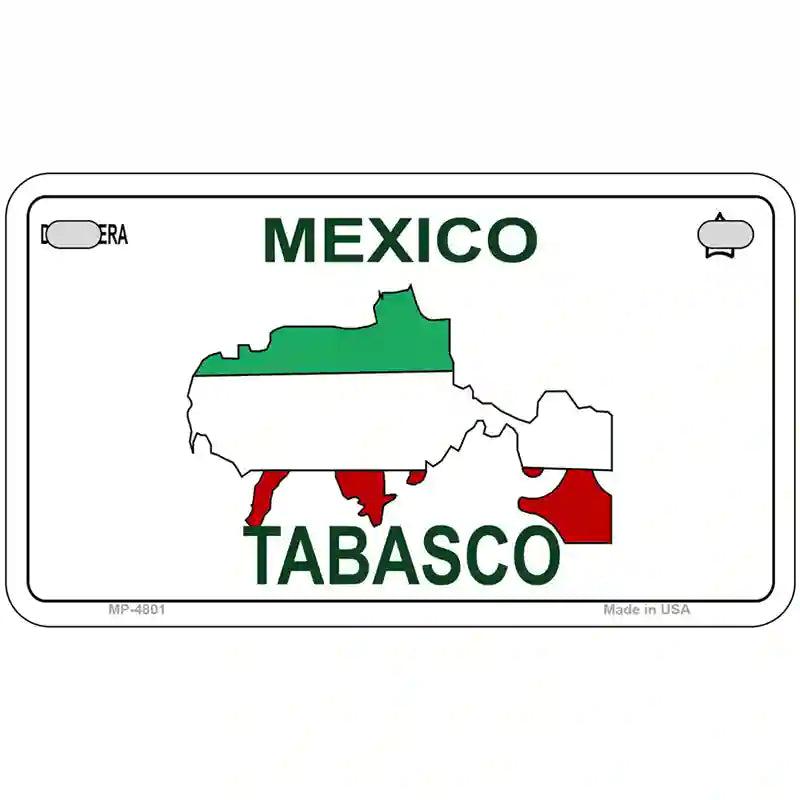 Tabasco Mexico Novelty Metal License Plate 7" x 4" (MP)