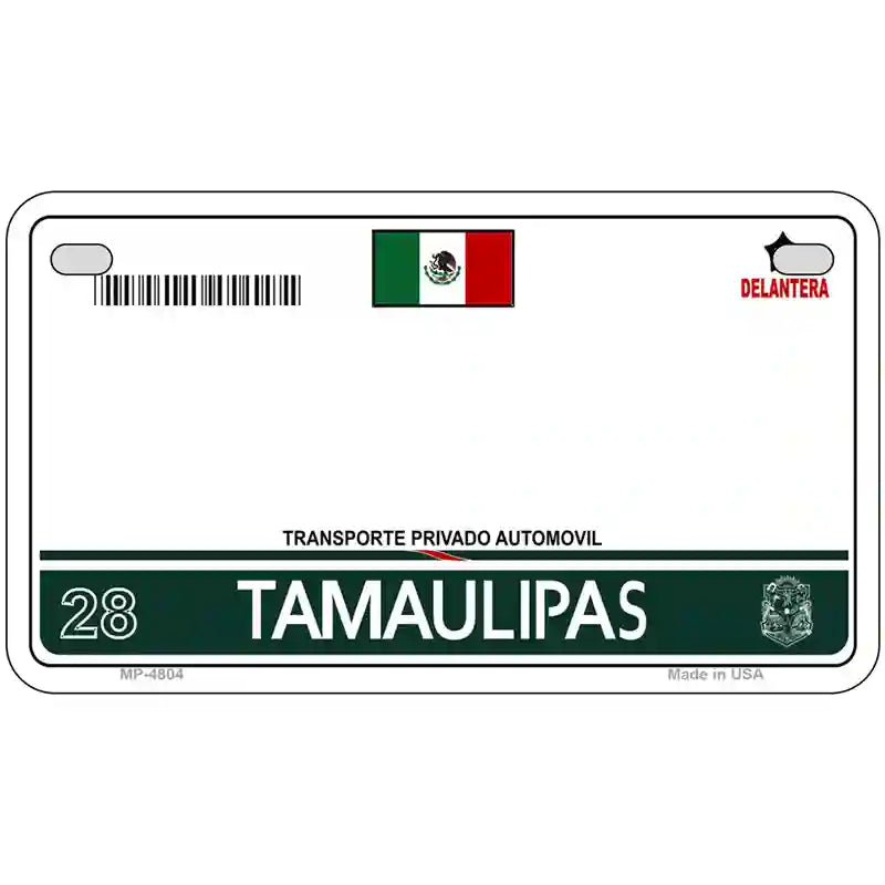 Tamaulipas Mexico Novelty Metal License Plate 7" x 4" (MP)