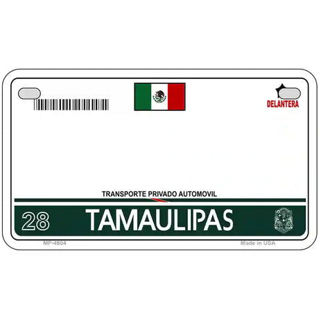 Tamaulipas Mexico Novelty Metal License Plate 7" x 4" (MP)