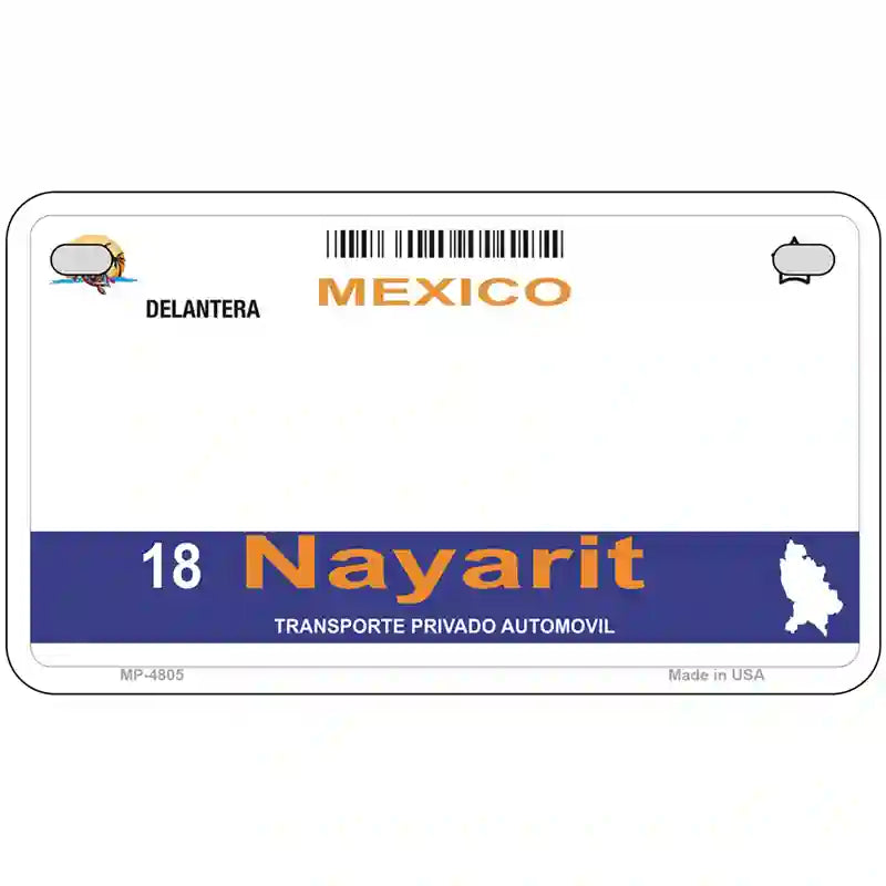 Nayarit Mexico Novelty Metal License Plate 7" x 4" (MP)