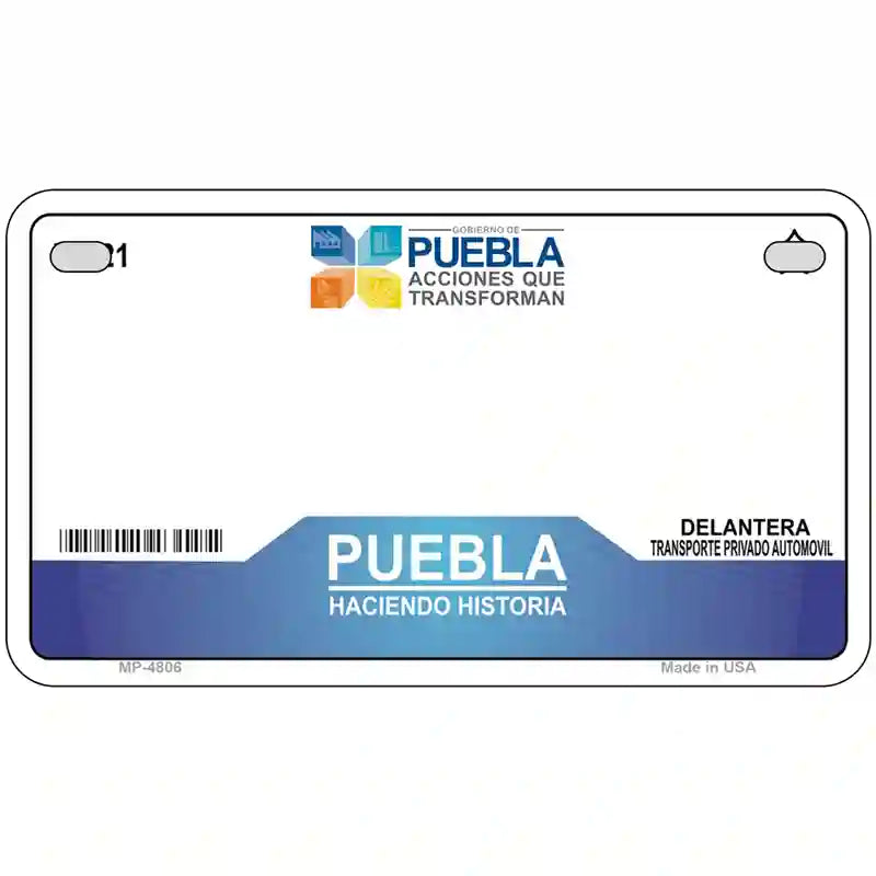 Puebla Mexico Novelty Metal License Plate 7" x 4" (MP)