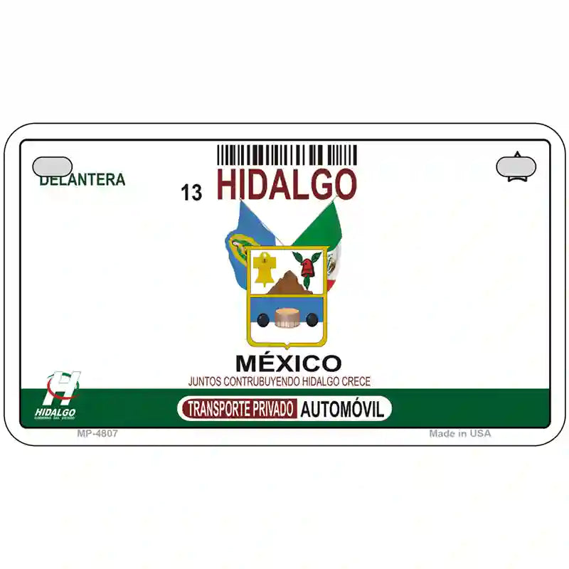 Hidalgo Mexico Novelty Metal License Plate 7" x 4" (MP)