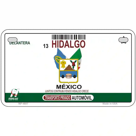 Hidalgo Mexico Novelty Metal License Plate 7" x 4" (MP)