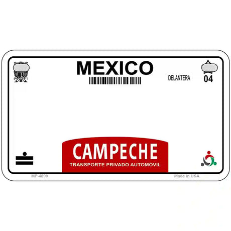 Campeche Mexico Novelty Metal License Plate 7" x 4" (MP)