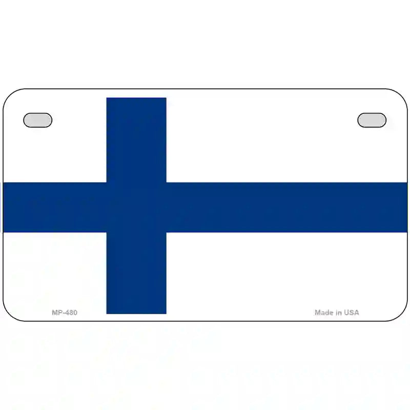 Finland Flag Metal Novelty License Plate 7" x 4" (MP)