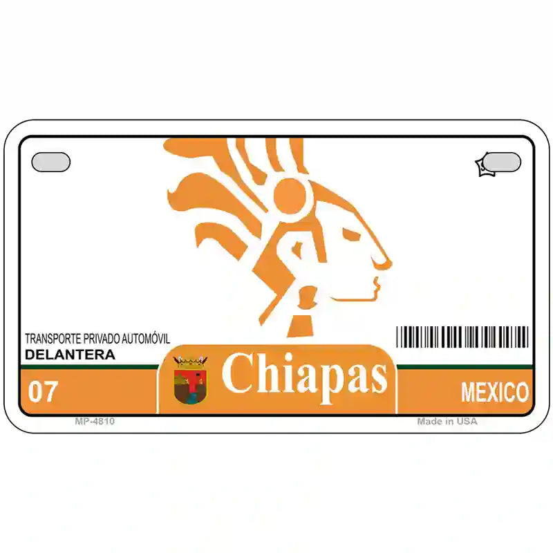 Chiapas Mexico Novelty Metal License Plate 7" x 4" (MP)