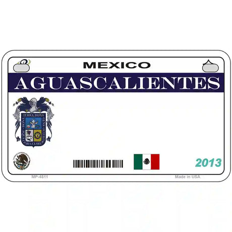 Aguascalientes Mexico Novelty Metal License Plate 7" x 4" (MP)