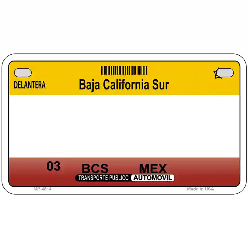 Baja California Sur Mexico Novelty Metal License Plate 7" x 4" (MP)