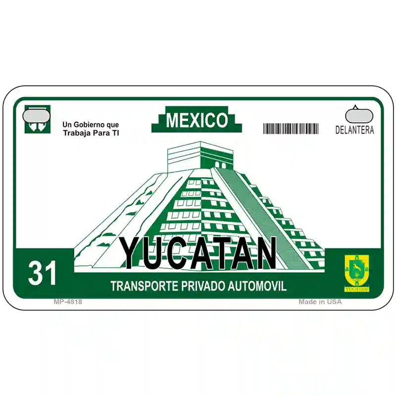 Yucatan Mexico Novelty Metal License Plate 7" x 4" (MP)