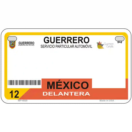 Guerrero Mexico Novelty Metal License Plate 7" x 4" (MP)