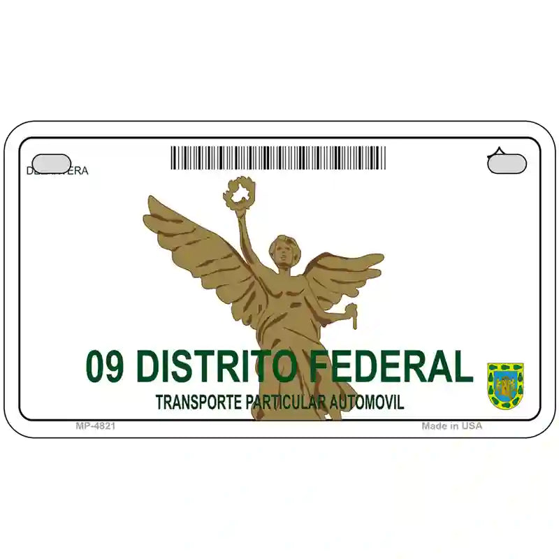 Distrito Federal Mexico Novelty Metal License Plate 7" x 4" (MP)