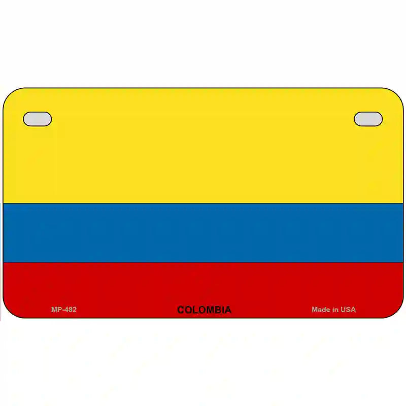 Colombia Flag Metal Novelty License Plate 7" x 4" (MP)