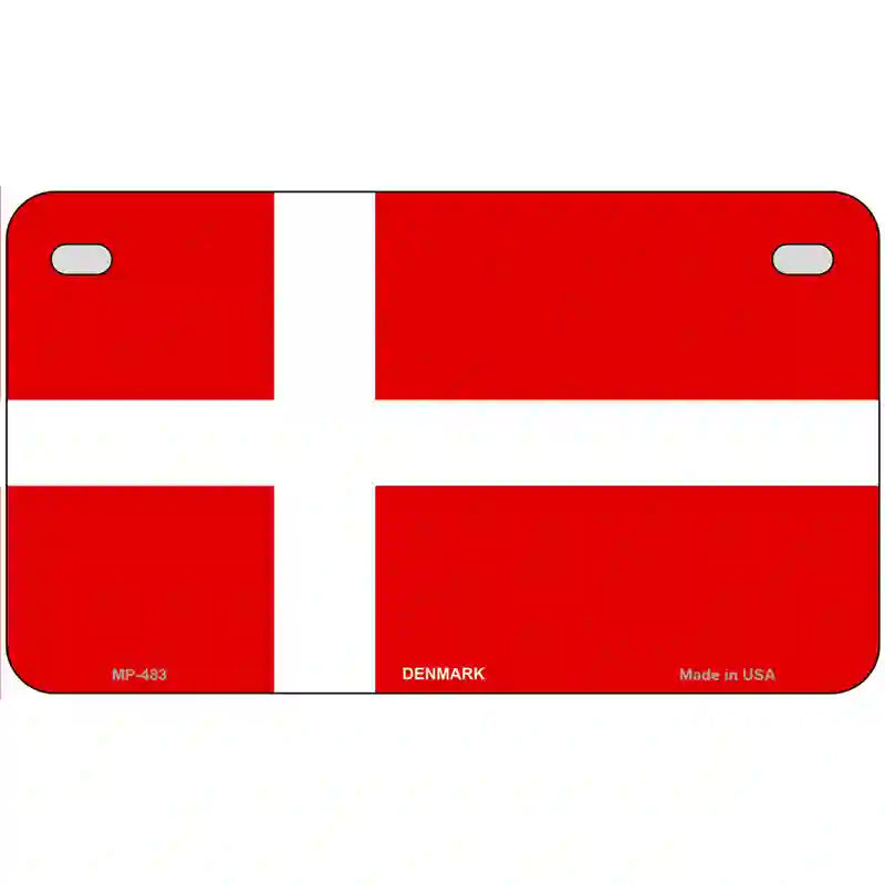 Denmark Flag Metal Novelty License Plate 7" x 4" (MP)