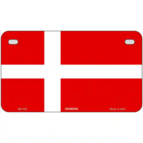 Denmark Flag Metal Novelty License Plate 7" x 4" (MP)