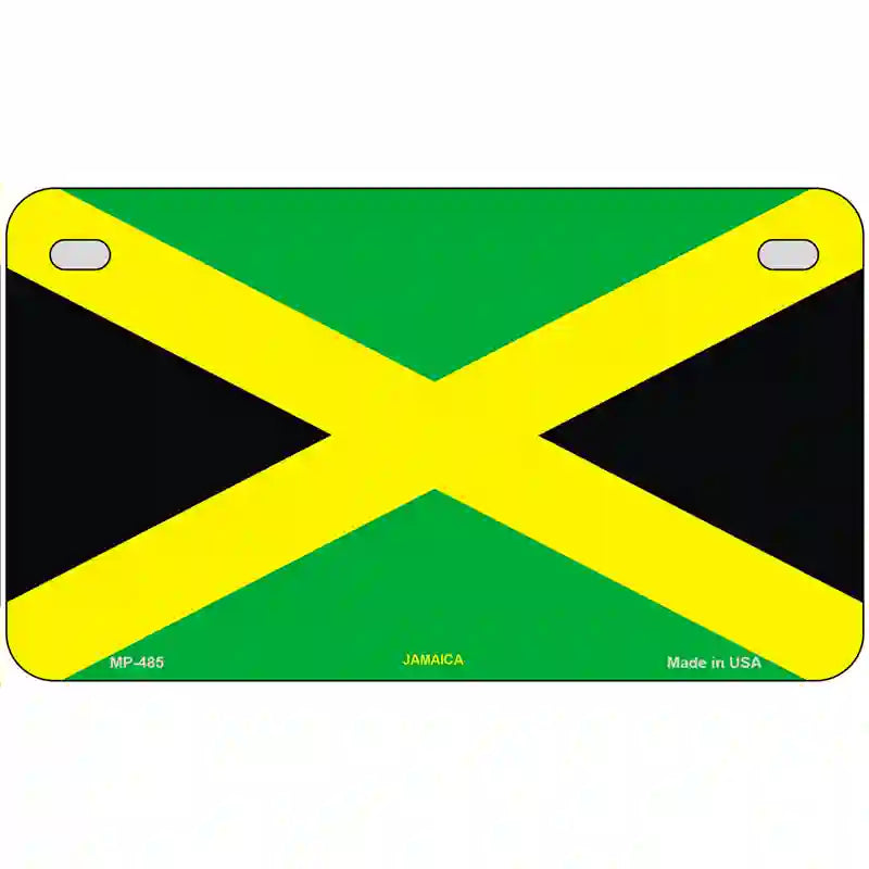 Jamaica Flag Metal Novelty License Plate 7" x 4" (MP)