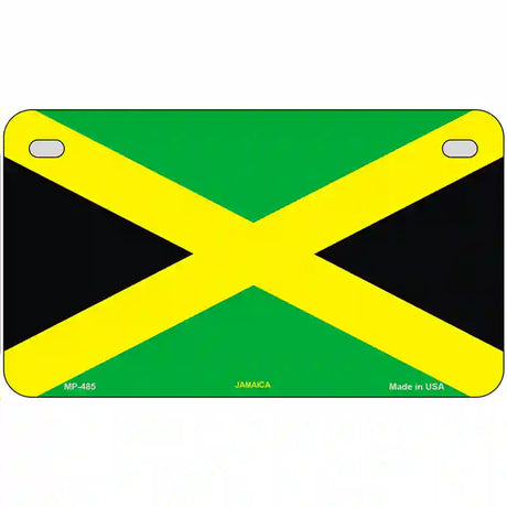 Jamaica Flag Metal Novelty License Plate 7" x 4" (MP)