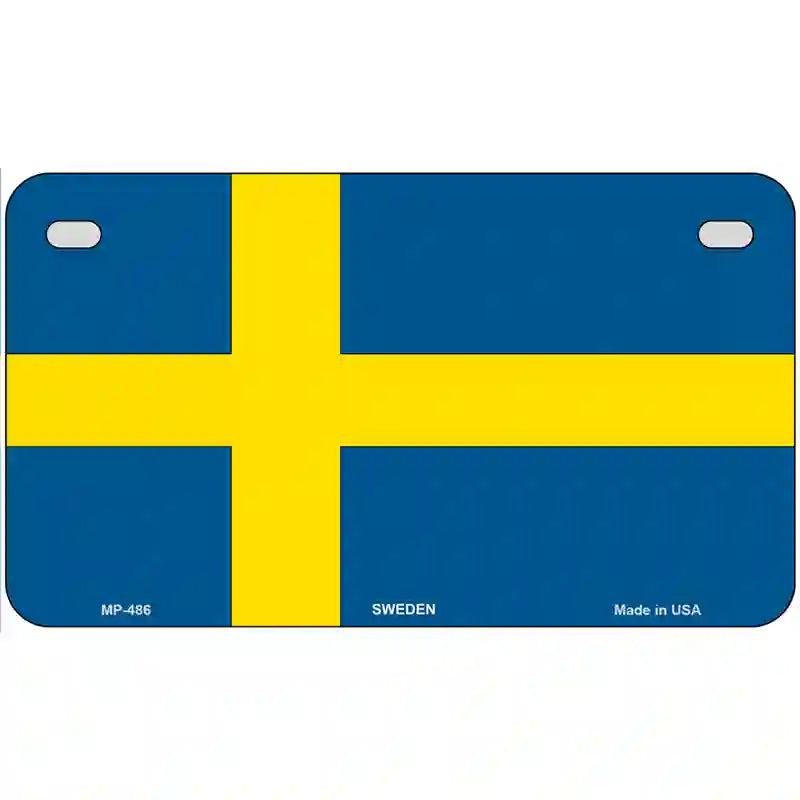 Sweden Flag Metal Novelty License Plate 7" x 4" (MP)