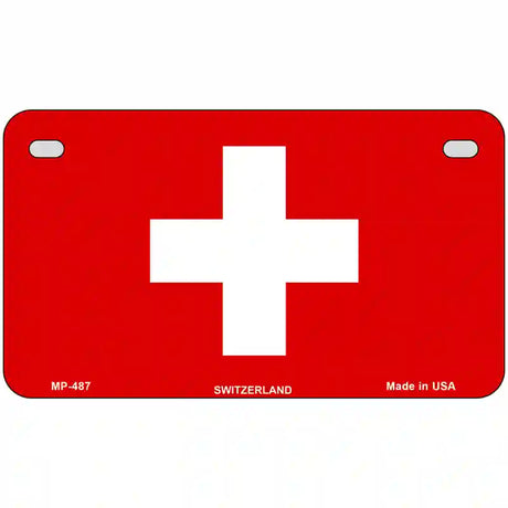 Switzerland Flag Metal Novelty License Plate 7" x 4" (MP)