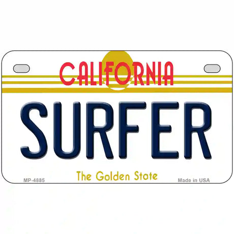 Surfer California Novelty Metal License Plate 7" x 4" (MP)