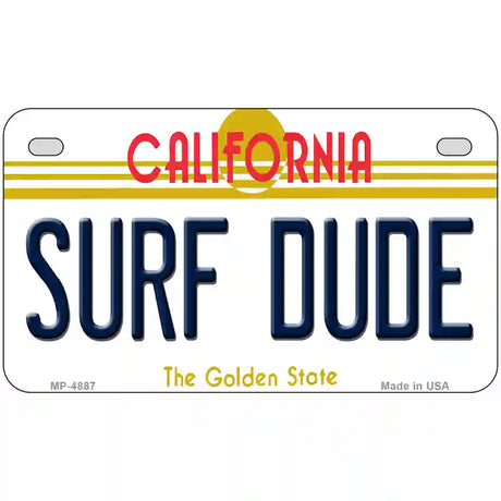 Surf Dude California Novelty Metal License Plate 7" x 4" (MP)