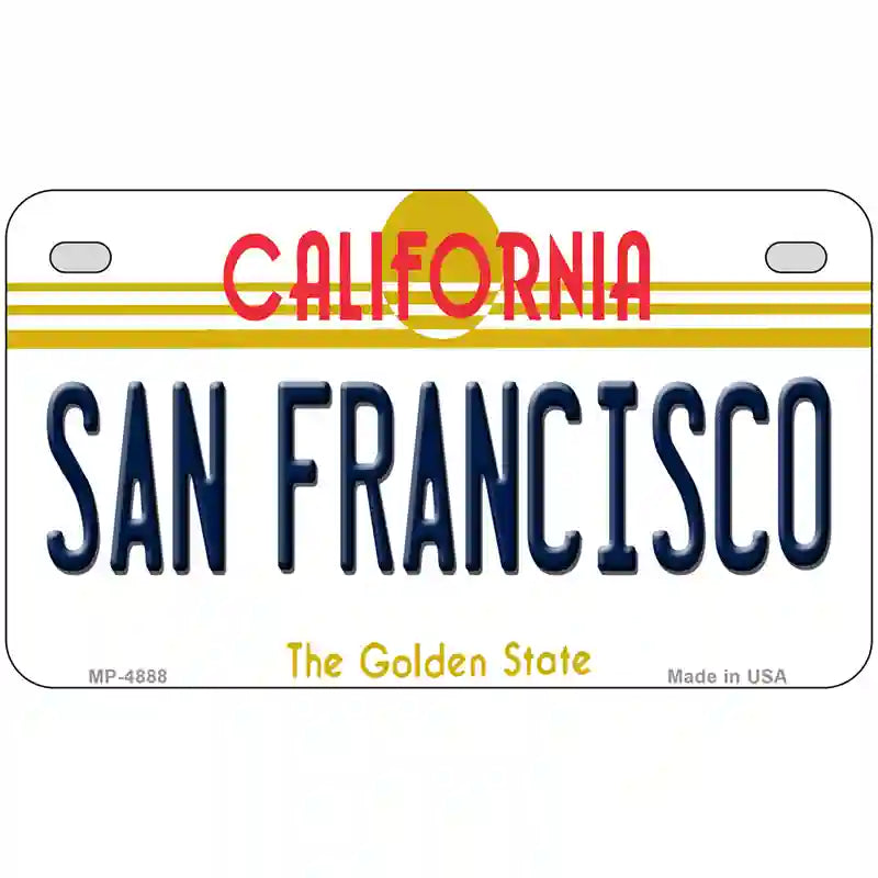 San Francisco California Novelty Metal License Plate 7" x 4" (MP)