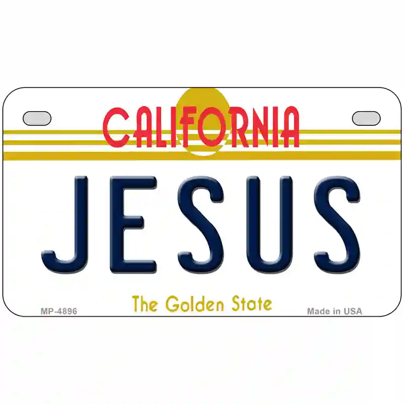 Jesus California Novelty Metal License Plate 7" x 4" (MP)